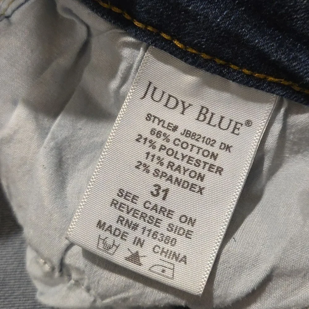 Judy Blue Relaxed Fit Dark Indigo Jeans, Size 31